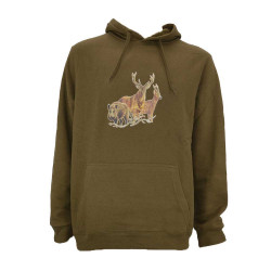 Sweat à capuche kaki grands animaux Bartavel®