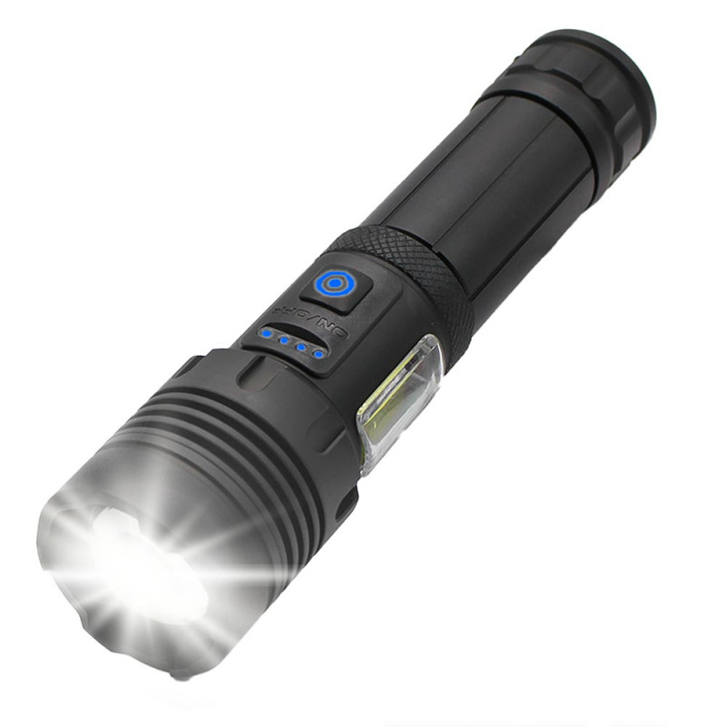 Torche Bright 2000 lumens 3 niveaux d'intensité, en alliage d'alu Torche Bright 2000 lumens 3 niveaux d'intensité, en alliage d'alu