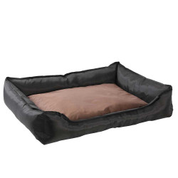 Coussin noir assise marron...