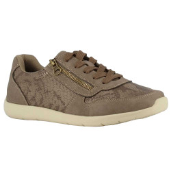 Baskets beige lacets zip...