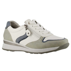 Baskets zip blanc/gris PU...